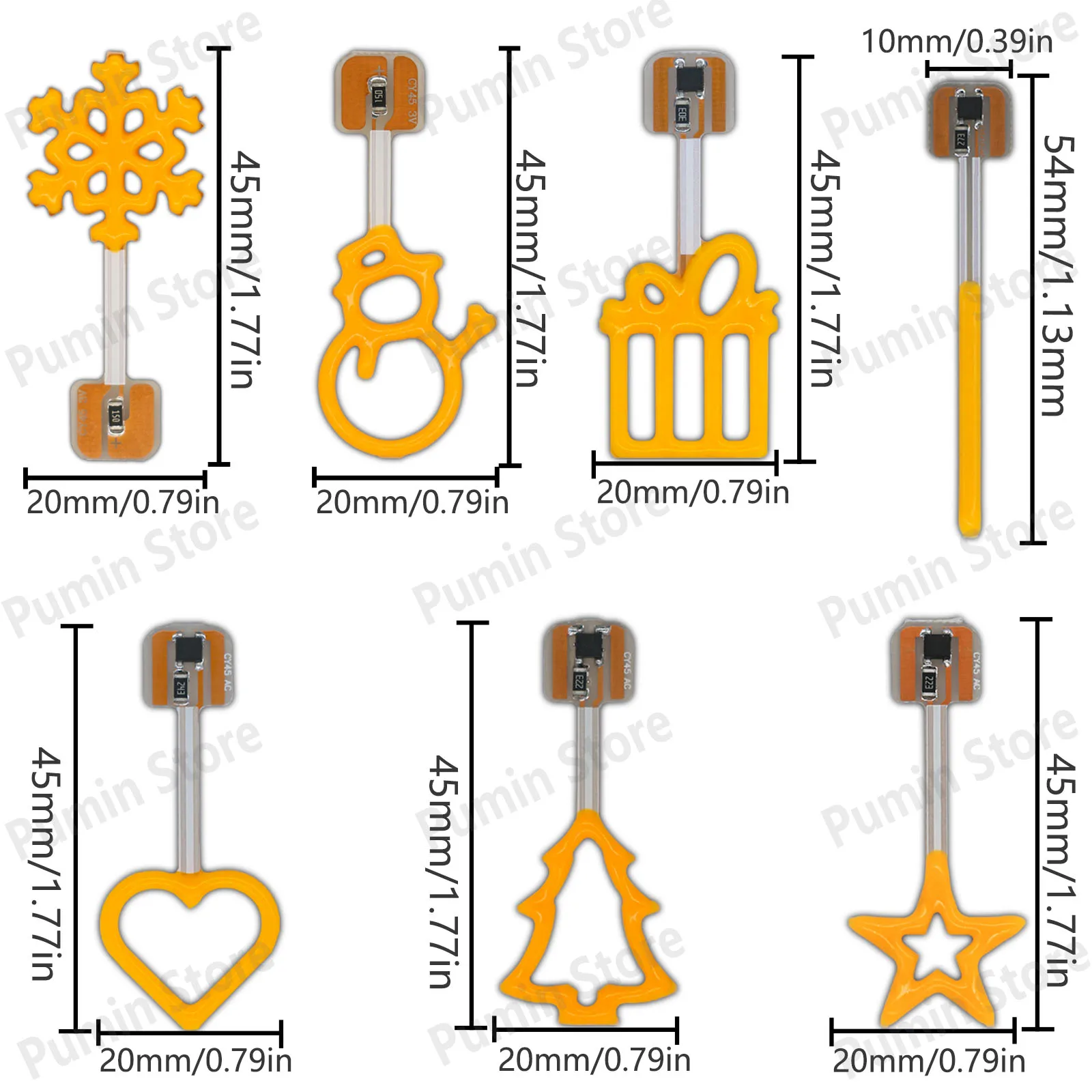 LED Filament 3V 24V 120V 220V Creative Edison Bulb DIY Gifts Snowman Warm Light Tree Heart Star Snowflake Warm light Night light