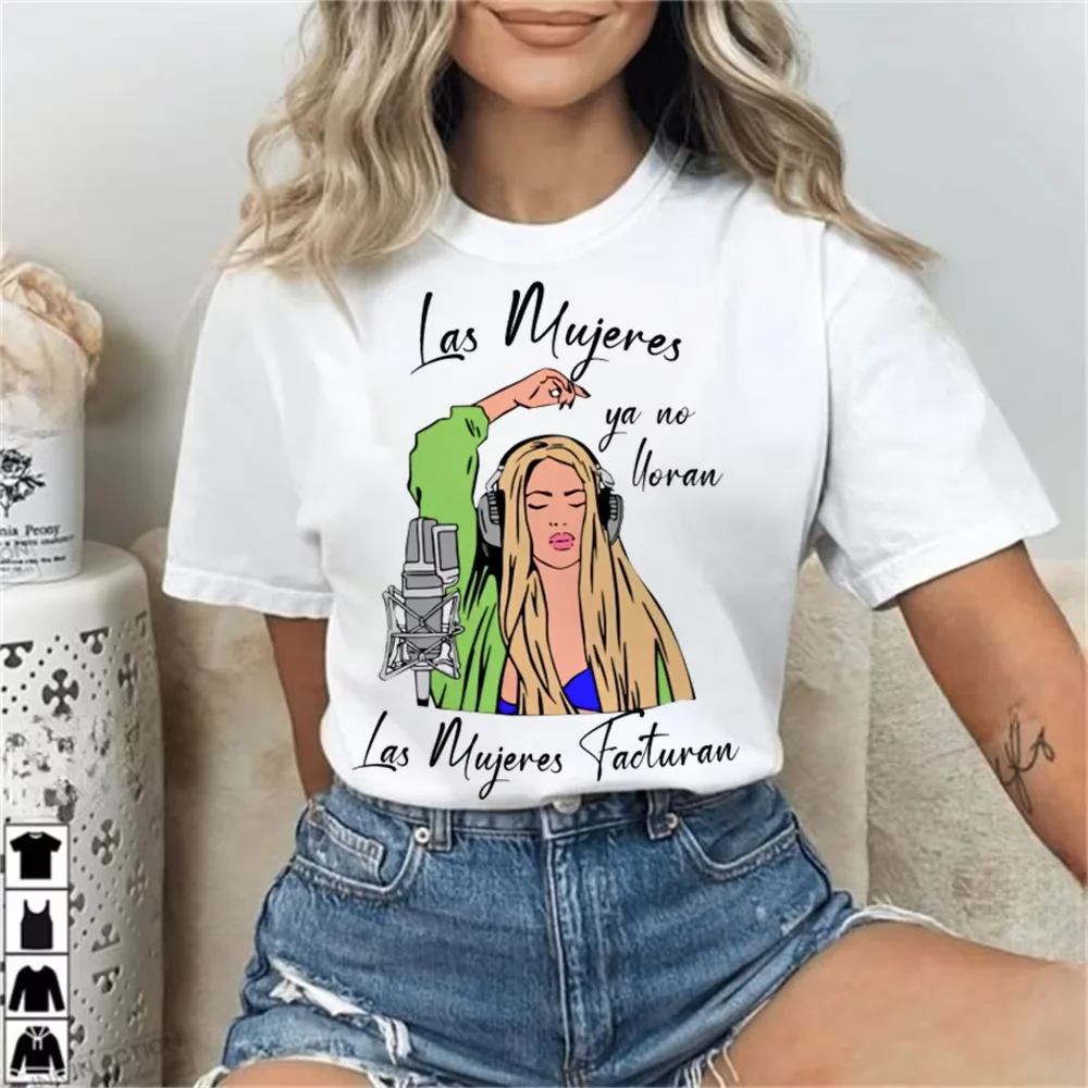 2026 New harajuku streetwear T-shirt Shakira Retro Grunge hip hop Pop Culture anime Graphic Short Sleeve Tops