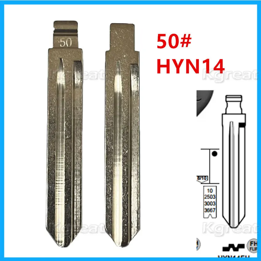 

10pcs 50# HYN14 HY16 Flip Blank Key Blade HYN14FH for Hyundai ACCENT ELANTRA Kia Key Blade for KD Keydiy Xhorse VVDI Remotes