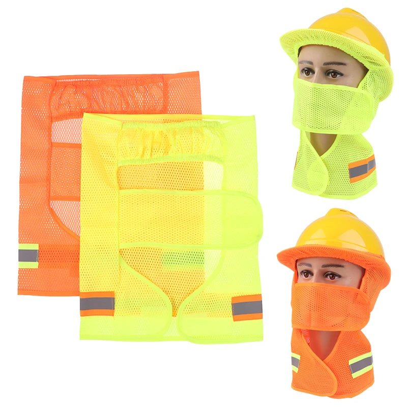 Summer Sun Reflective Hat Brim Outdoor Safety Helmet Breathable Face Shield Hat Curtain For Builder's Laborer