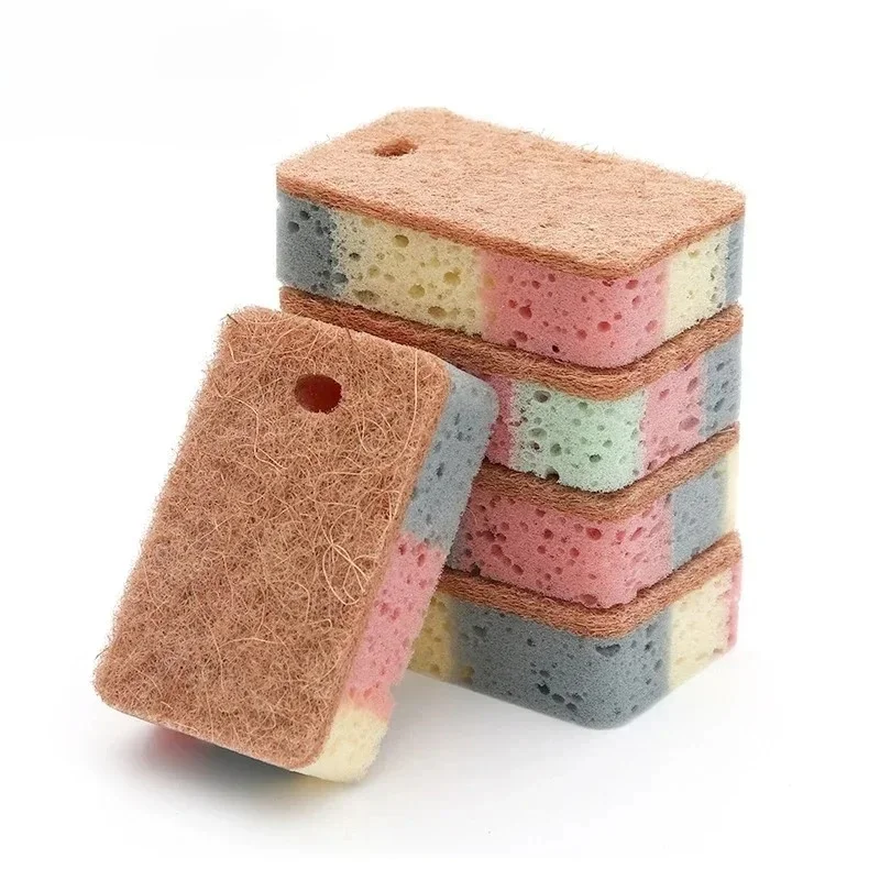 Dual-Sided Wood Pulp Cleaning Sponge, Absorbent Kitchen Scrubber for Washing Dishes, Removing Grease and Wiping Surfaces