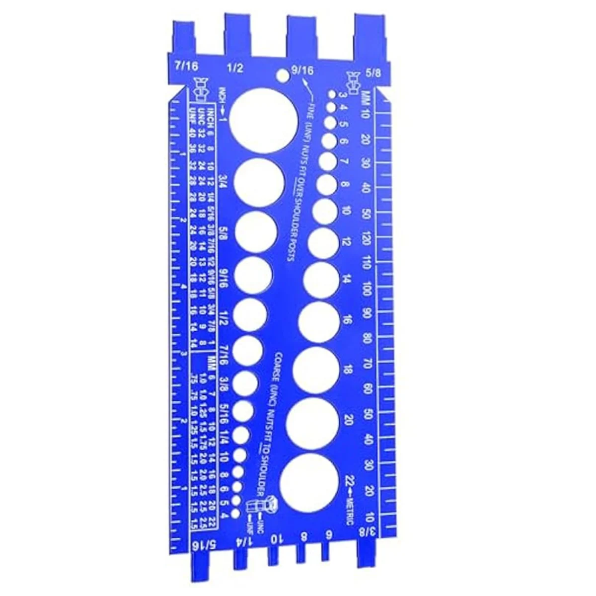 A88M 1Pc Moer Bout Draad Gauge Checker Bout Grootte en Draad Gauge Bout Moer Draad Meten Gauge Bout en moer Identifier