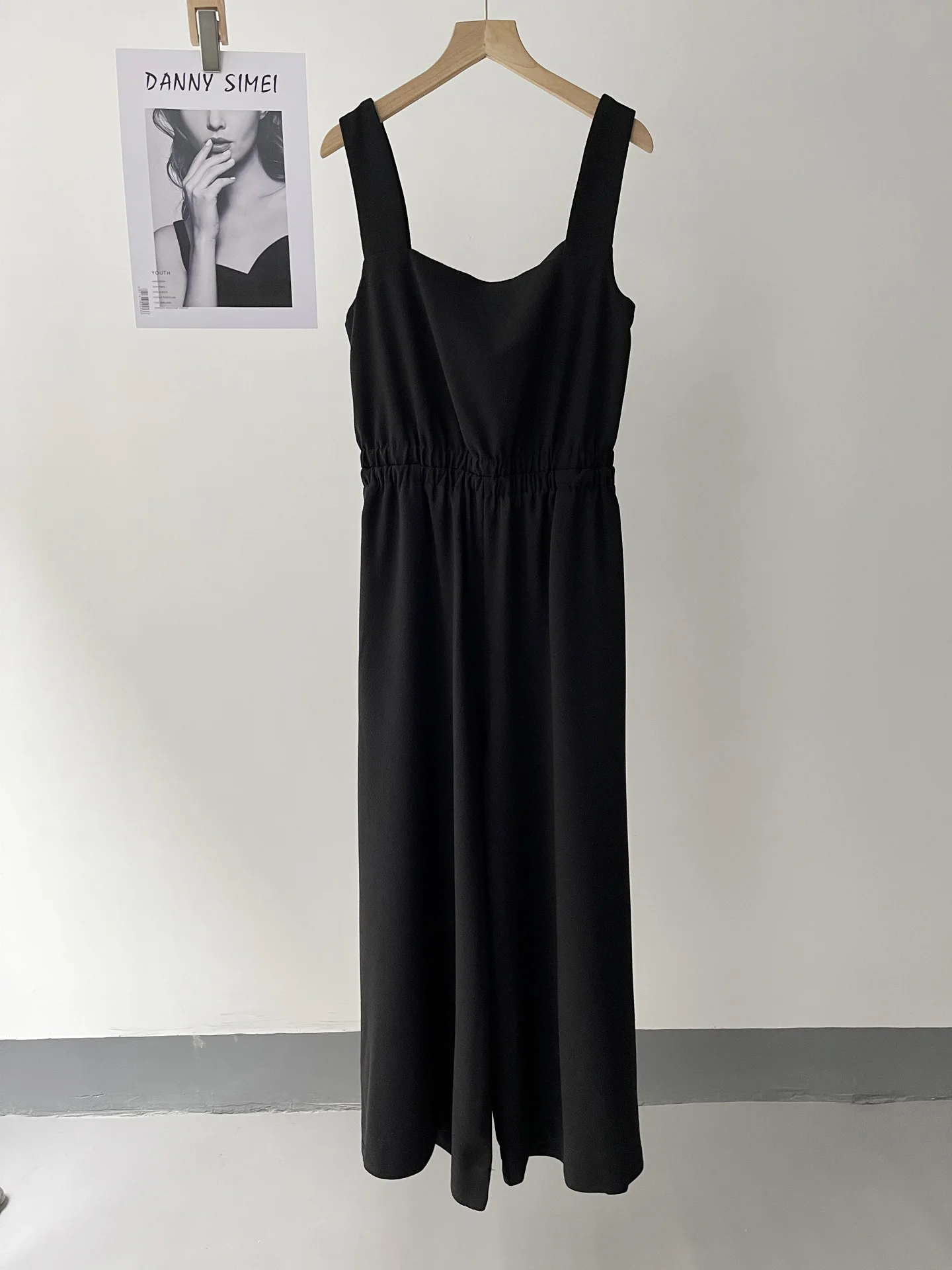 

Women's Standard Wide Leg Jumpsuit Black Spring 41a-0211