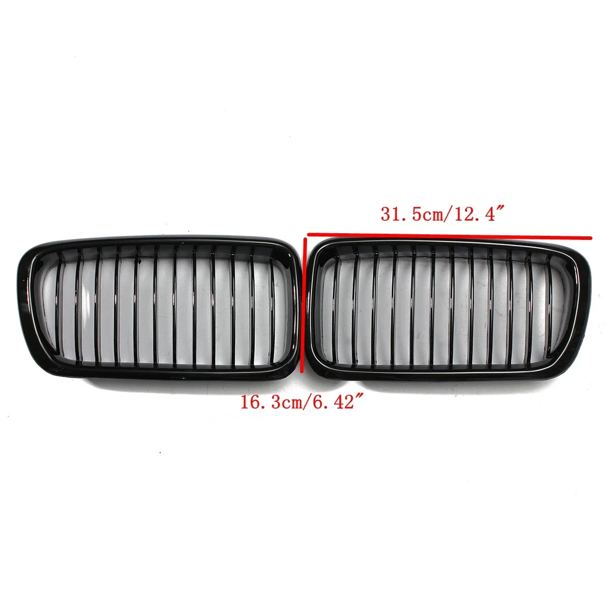Parachoques delantero brillante, rejilla deportiva E38 para BMW E38 740i 740iL 750iL de 4 puertas 1999-2001, parrilla frontal de repuesto para capó