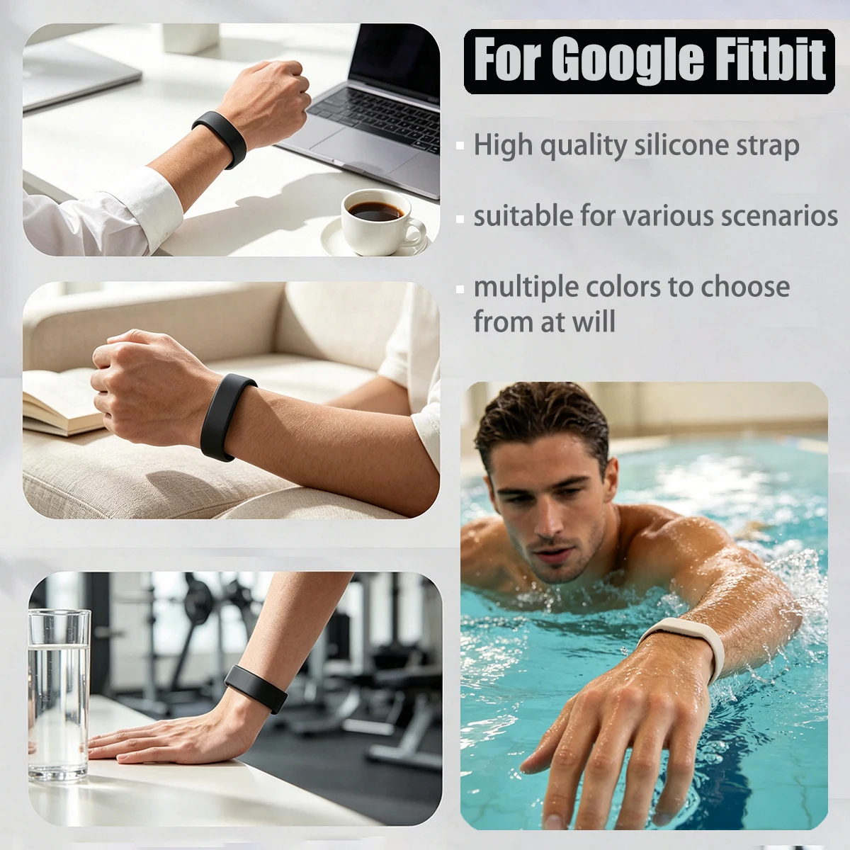 Silicone Loop Sport Watch Strap for Google Fitbit Air Rubber Bracelet Belt Breathable Band  for Fitbit Air Wristband Accessories