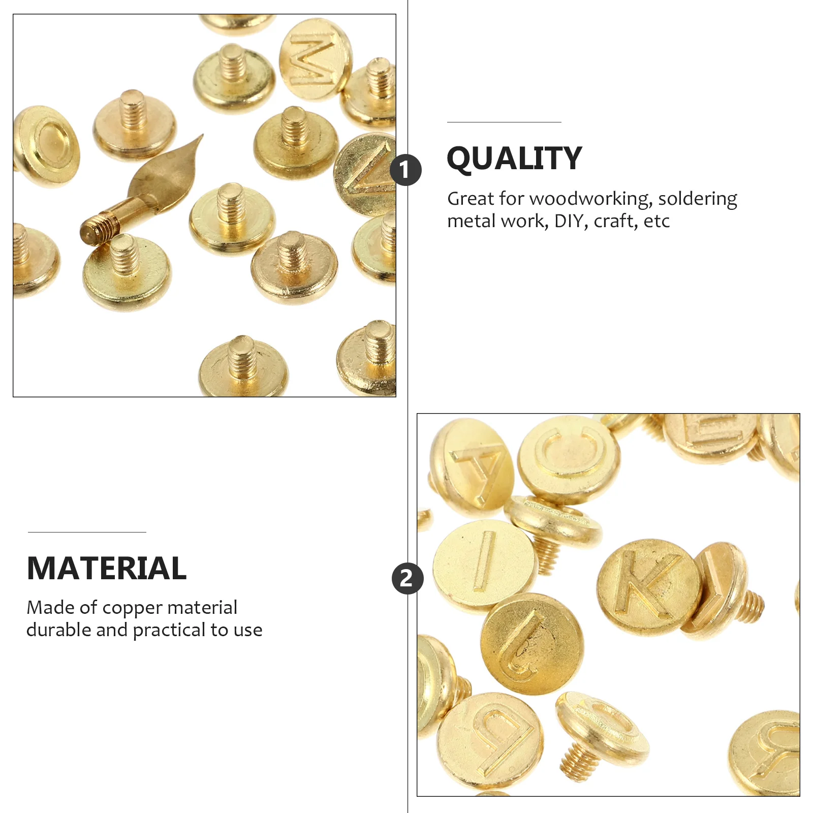 

1Set Copper Wood Burning Tip Set 26 Letters Alphabet for Woodworking DIY Engraving Soldering Iron Burner Tips Working Burner Tip