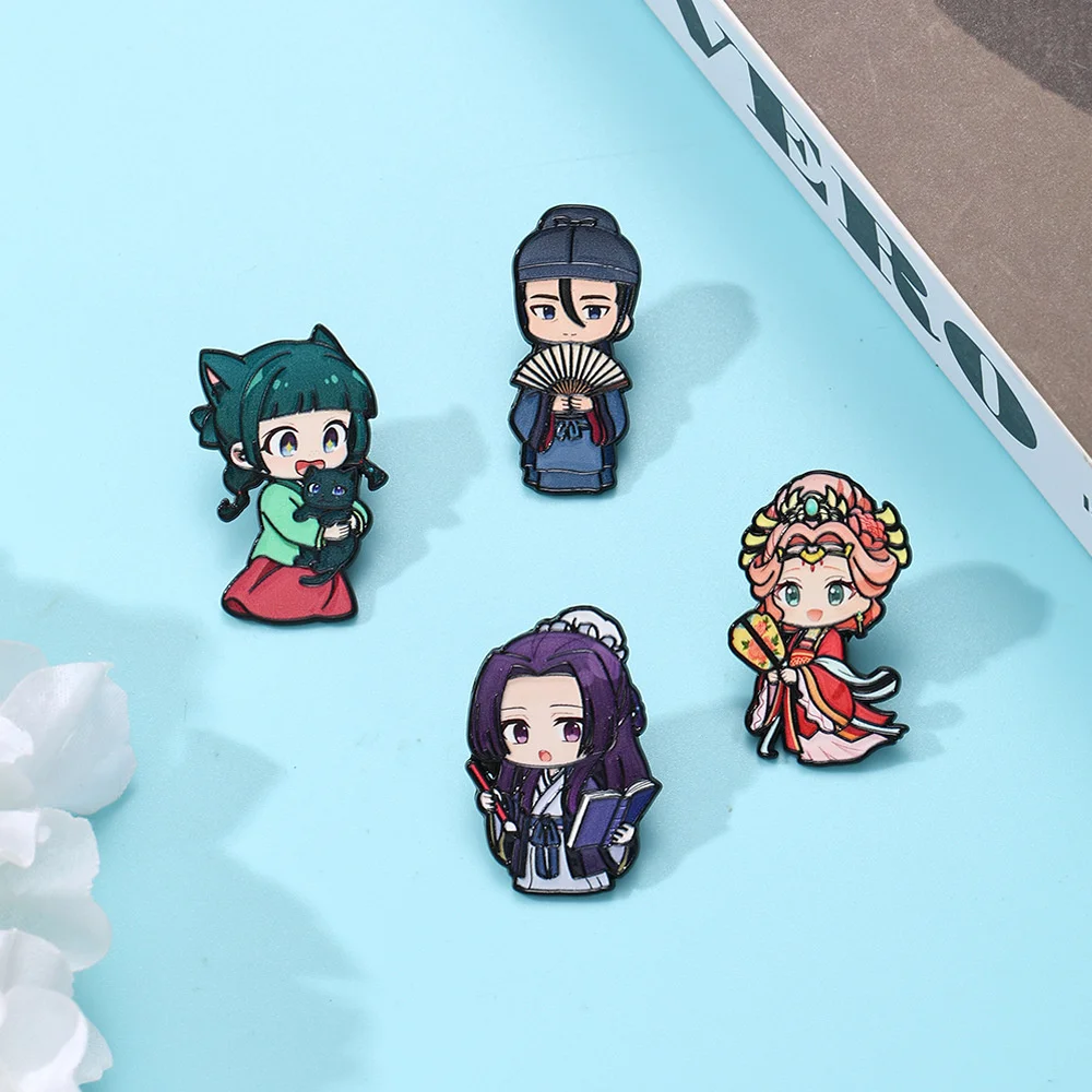 4 Stück Anime The Apothecary Diaries Emaille-Pins Maomao Jinshi Broschen Anstecknadeln für Rucksack-Dekoration – Detail 6