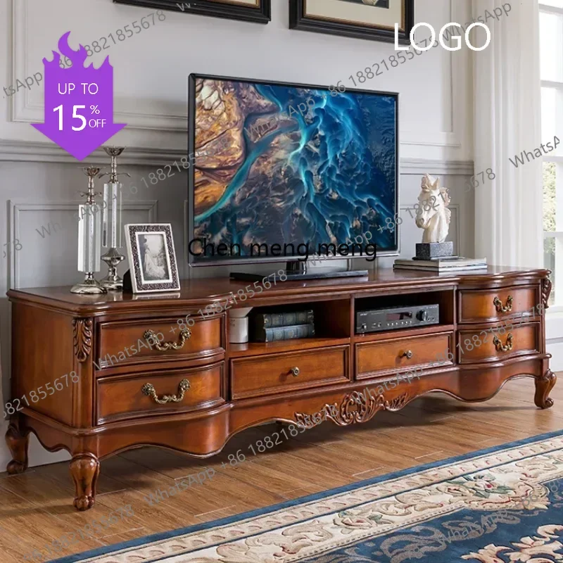 

Тумба под телевизор D80 из дерева, роскошная, в стиле ретро, напольная, для гостиной, медиацентр, мебель для дома с местом для хранения