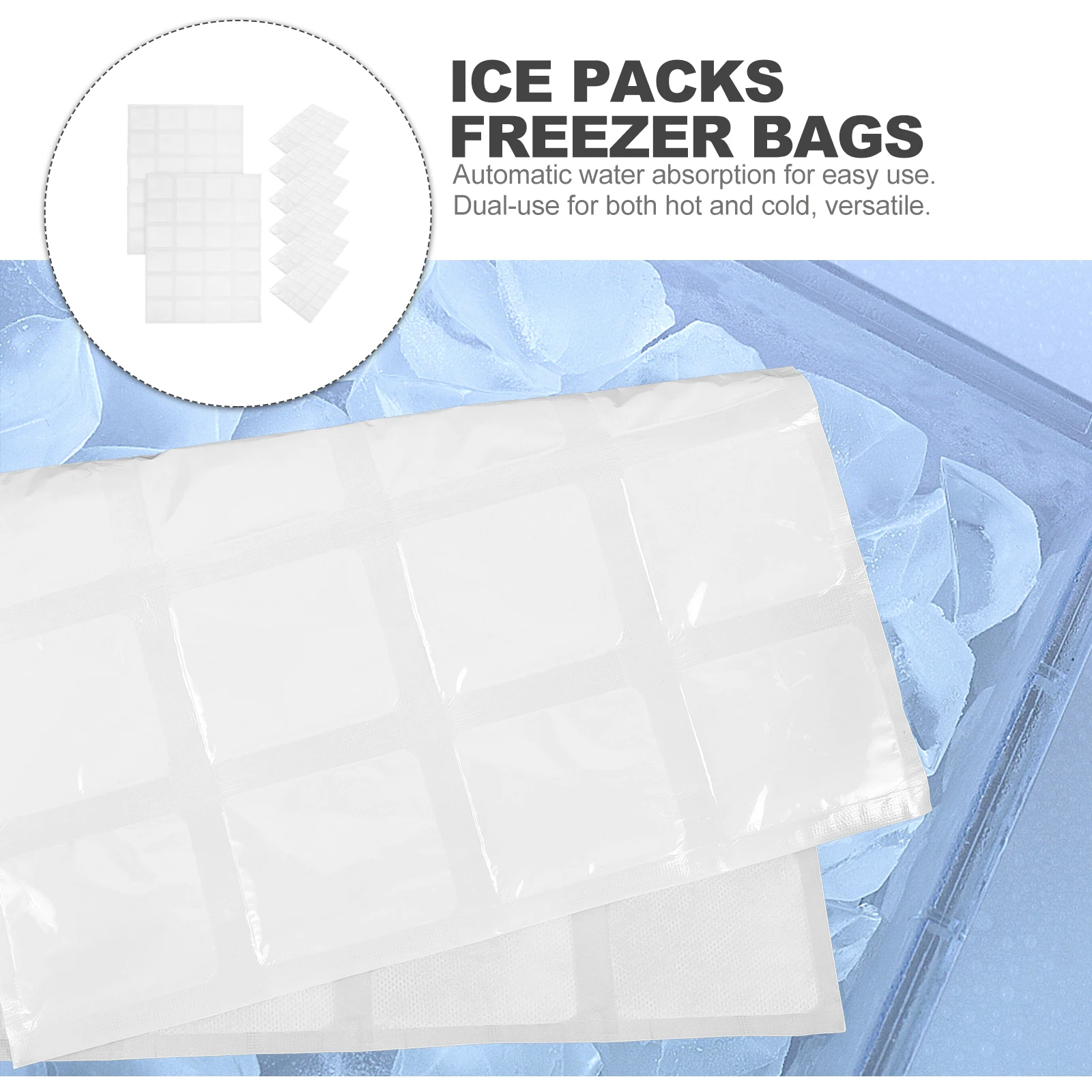 

120pcs Ice Bag Reusable Cold Compress Freezer Cooler Food Preservation Long Cooling Packs Shipping Kitchen Bar