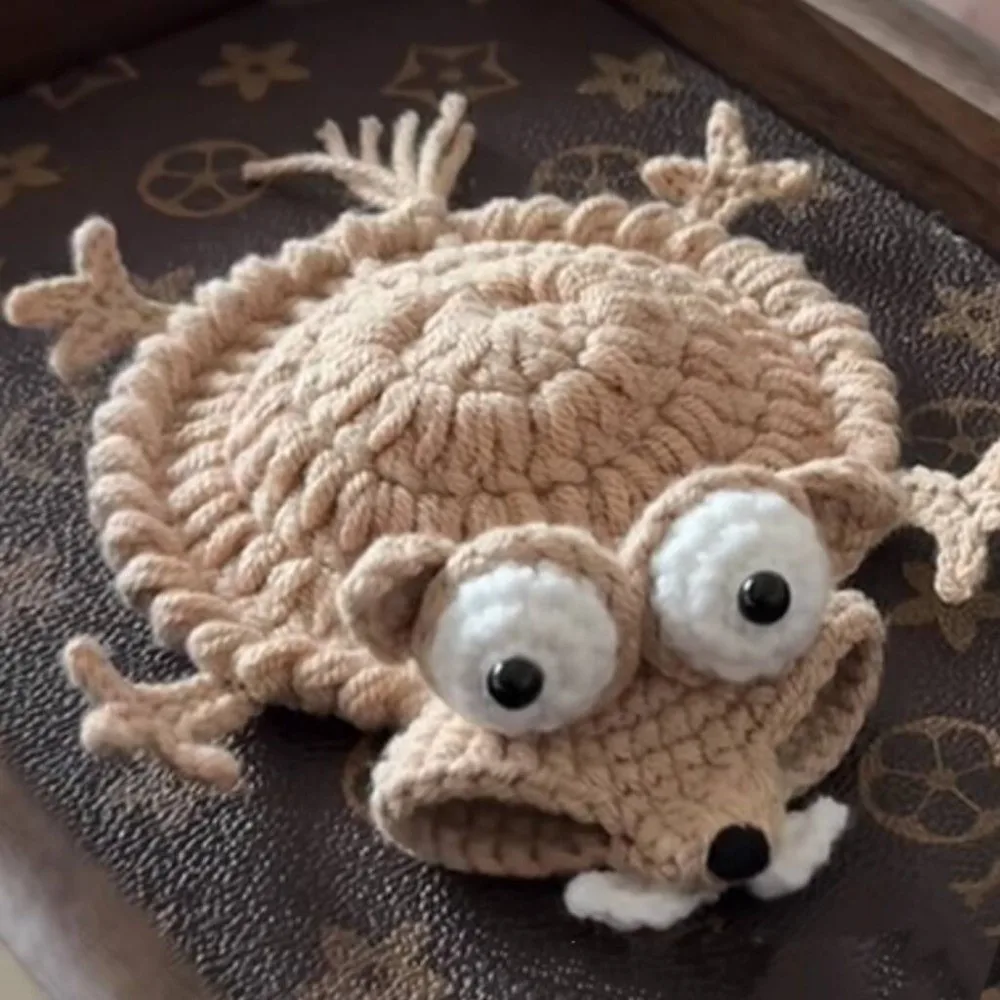 Gift Cartoon Crochet Squirrel Coasters Heat Resistant Woven Crochet Coasters Funny Knitted Cup Mat