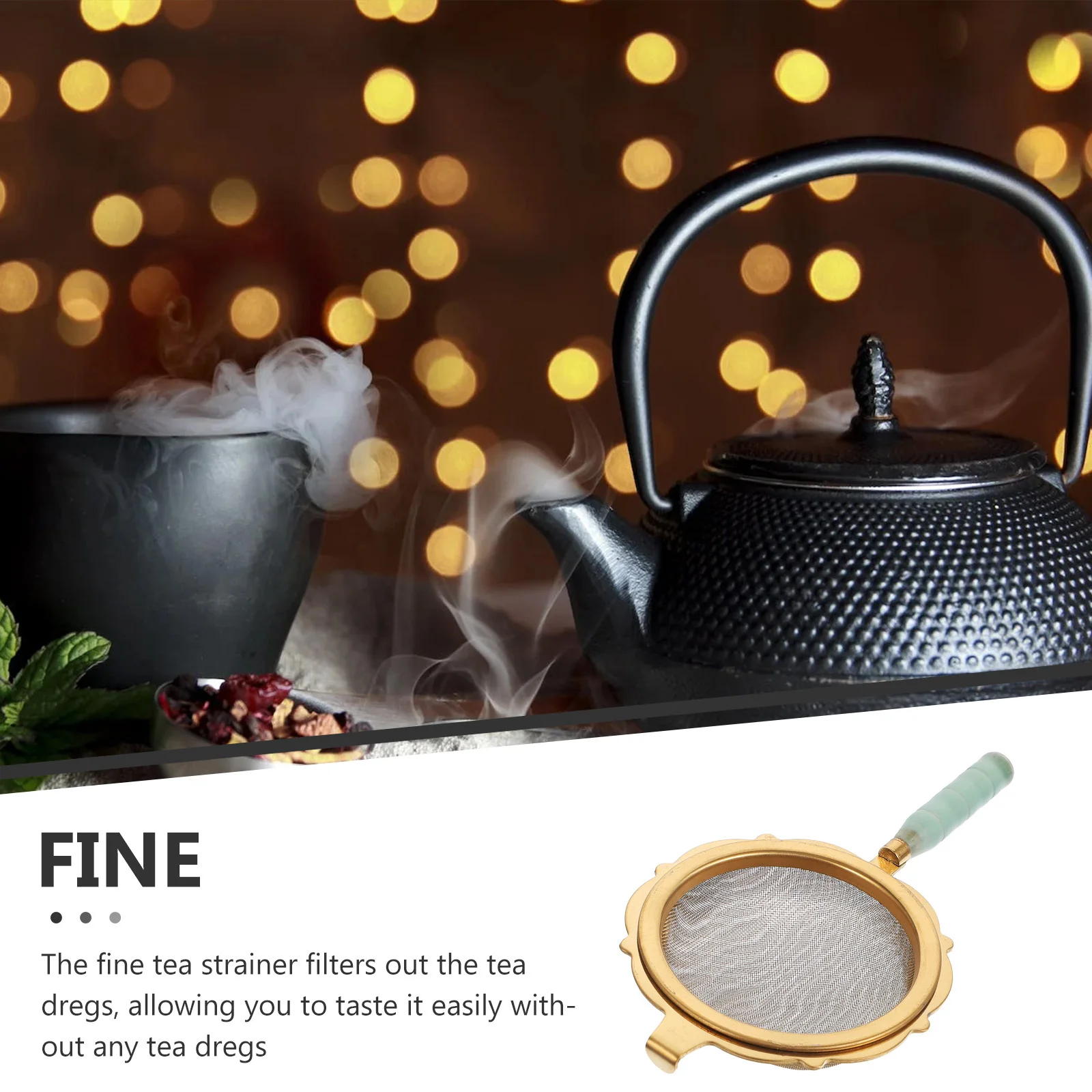 

1Pcs Stainless Steel Tea Strainer Fine Mesh Filter Spoon with Handle for Loose Leaf Tea Black Oolong Green Herbal
