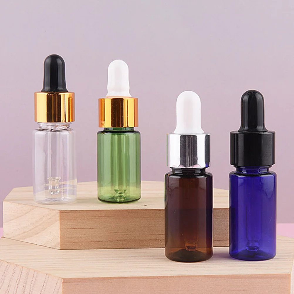 4 Pcs Essential Oil Dropper Bottle Travel Shampoo Containers Size Sub Bottles Small Terrarium Tank Perfumes Plastic for