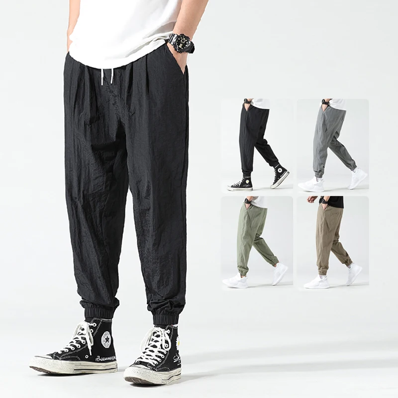 

Мужские свободные повседневные брюки-галифе на весну-лето, тонкие зауженные брюки с манжетами на щиколотках, большие размеры M-5XL, в стиле City Boy INS Y2K