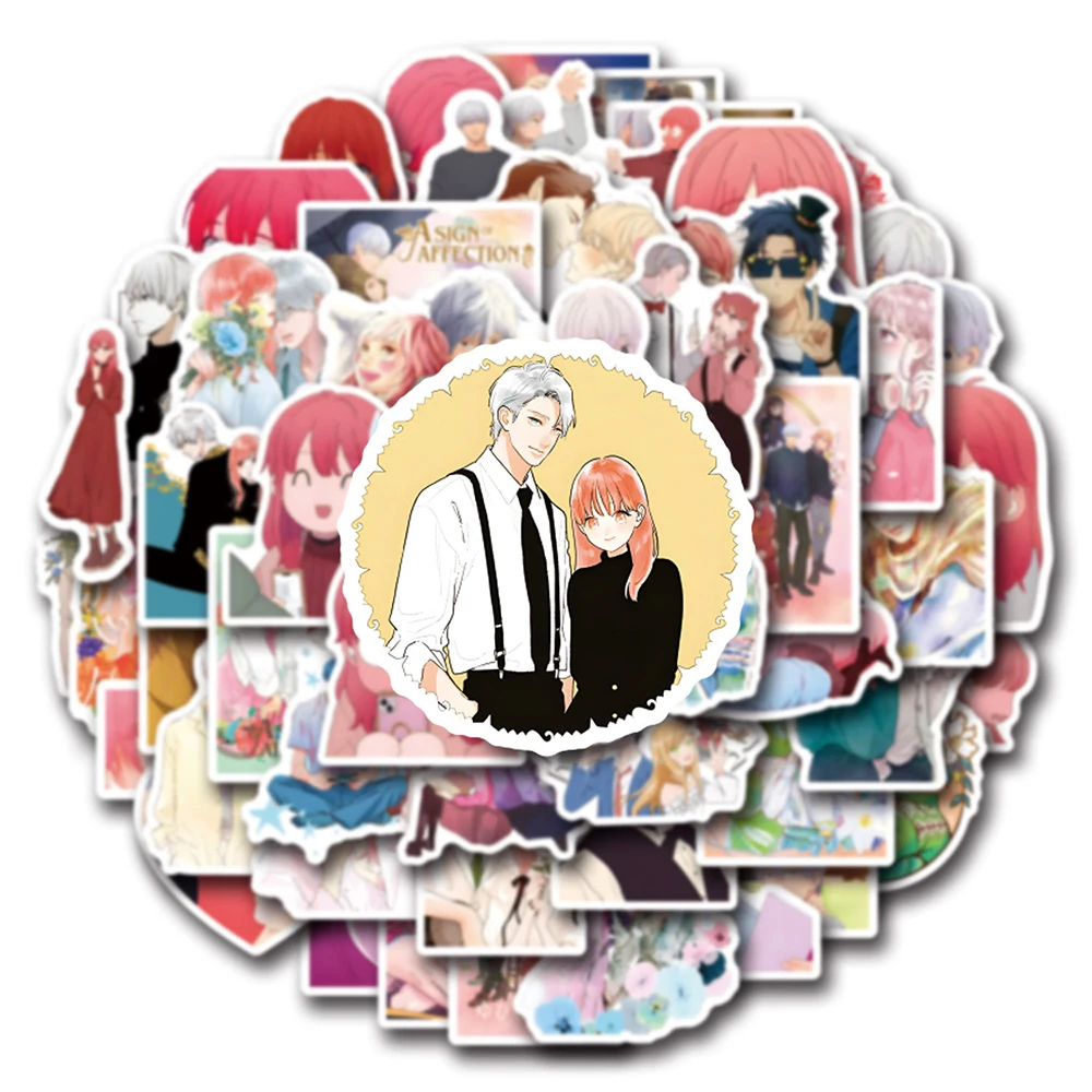 10/30/50 Uds. Un signo de affecto pegatinas de dibujos animados para niños cuadernos decorativos impermeables papelería portátil lindo pegatina de Anime