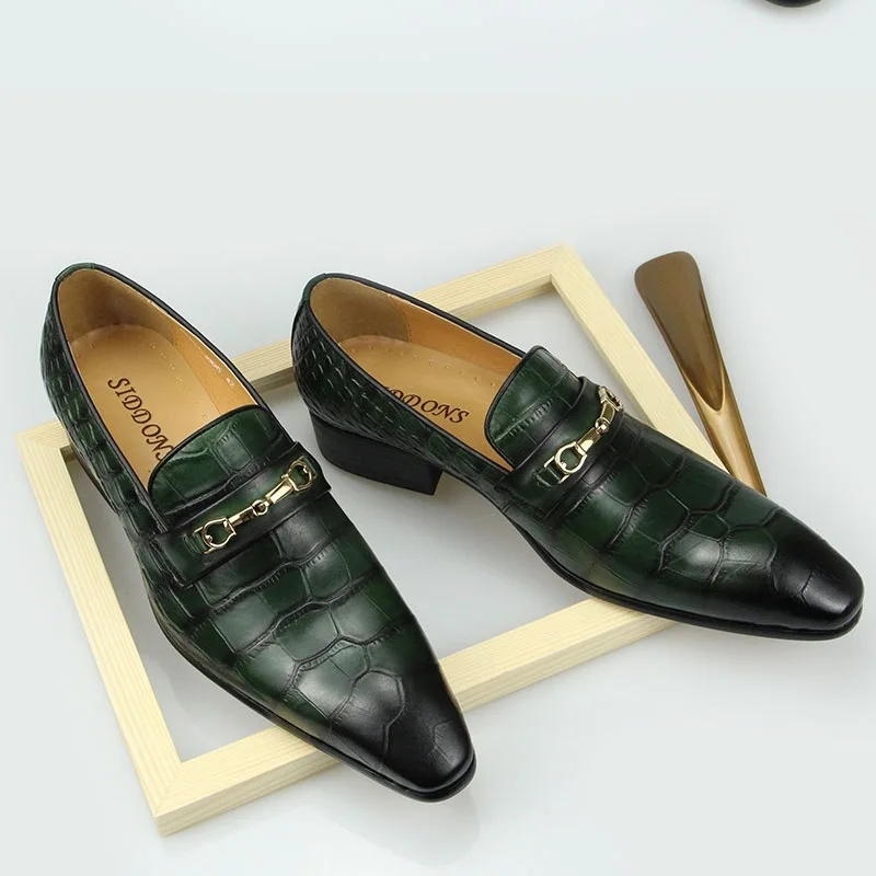 Men Luxury Loafers New Business Dress Shoes Wedding Banquet Suit Top Layer Cowhide Leather Pointed Toe Office Man Shoe Leather