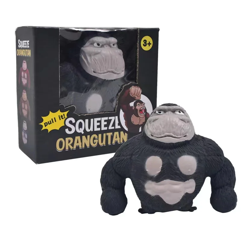 Children Novelty Funny Squeezing Toys Adults Orangutan Stress Relief Gorilla Pinch Prank Stretch Rebound Creative Gift Toy