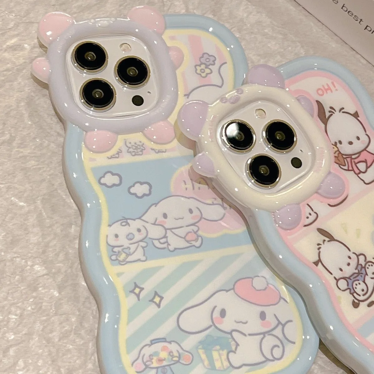 Cute Cartoon Cinnamoroll Pochacco Bow-knot Little Monster Lens Silicone Phone Case for OPPO A15 A16 A17 A38 A57 A58 A74 A78 A94