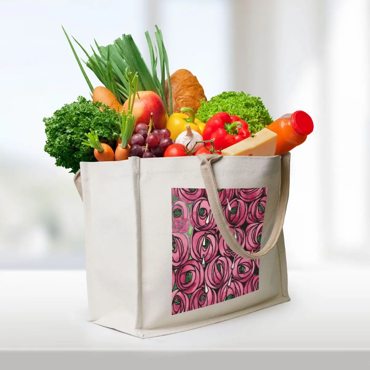 Charles Rennie Mackintosh Roses and teardrops original Tote Bag Gift bags canvas tote bag Women's beach bags