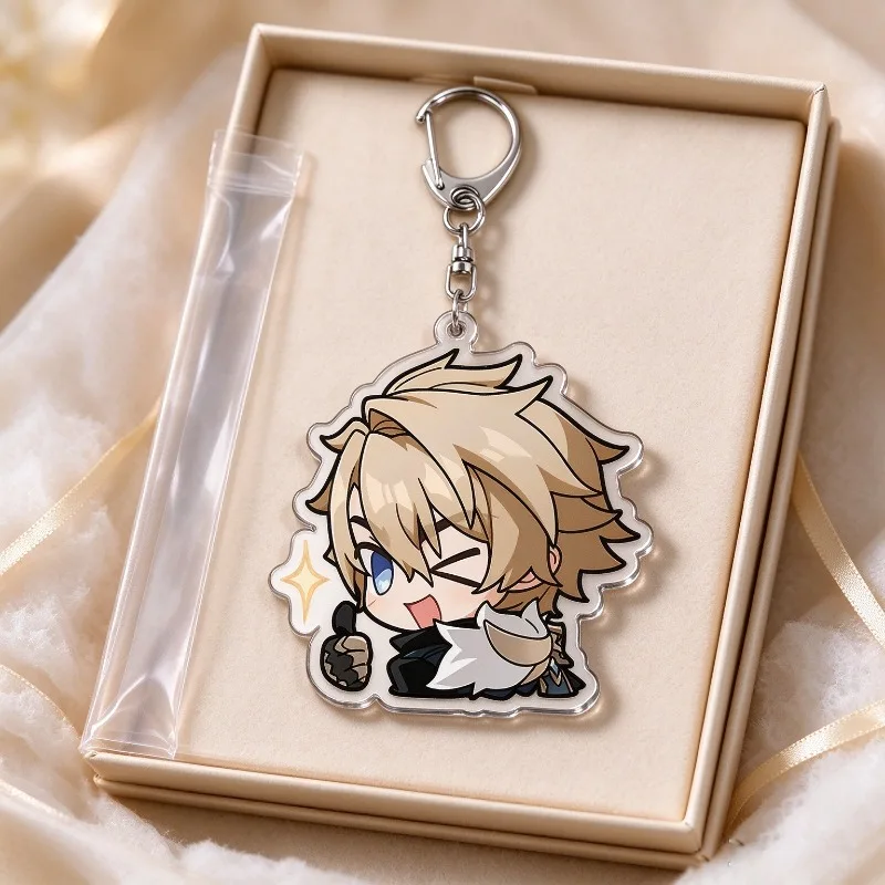 Genshin Impact Varka Key Holders Game Keyring Without Censorship Cows Acrylic Standee Suitable For Bag Ornament Giftidea