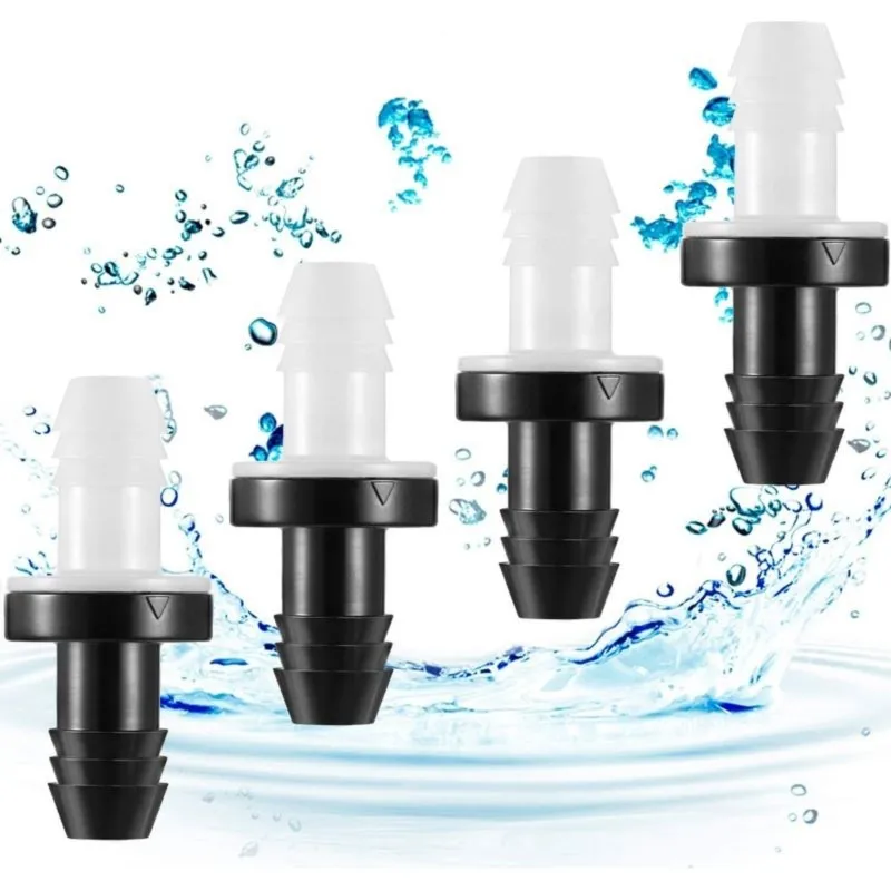 DT19 6pcs 3/8 Inch One-Way Straight-Through Vacuum Check Valve, ABS Plastic Non-Return Valve, for Water Air Systems