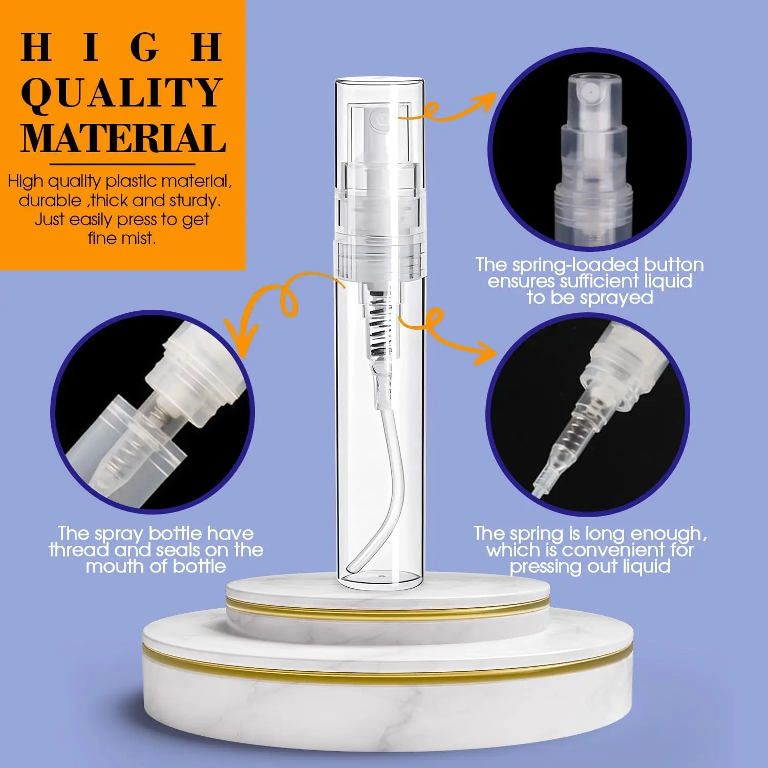 200 Stück 2/3/5ml Mini-Sprühflaschen, tragbare Kunststoff-Sprühflaschen, leere, fein zerstäubende, nachfüllbare Parfümzerstäuber, Probenbehälter – Detail 4
