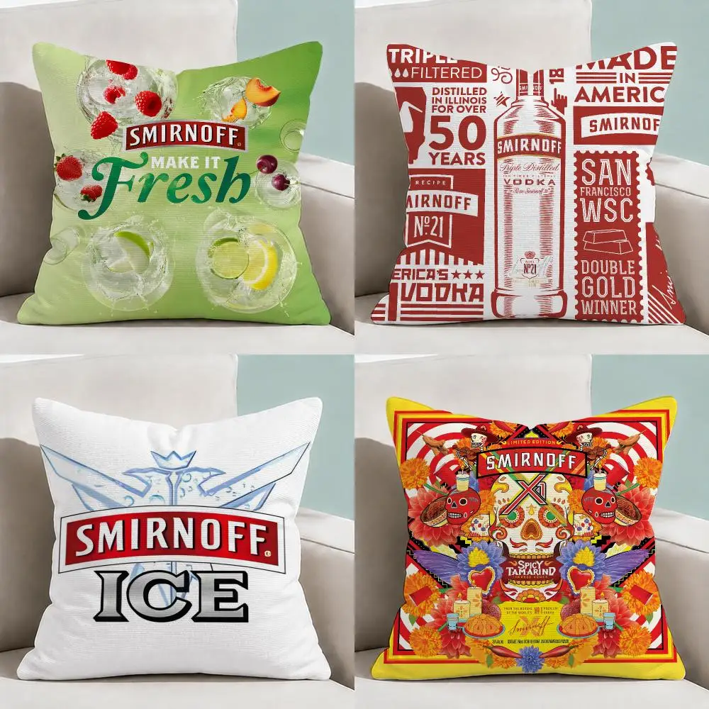 Vodka S-Smirnoff Cocktail Cushion Cover  Throw Pillow Soft Short Plush Cozy Durable Colorfast For Sofa Bedroom Home Decor Gift