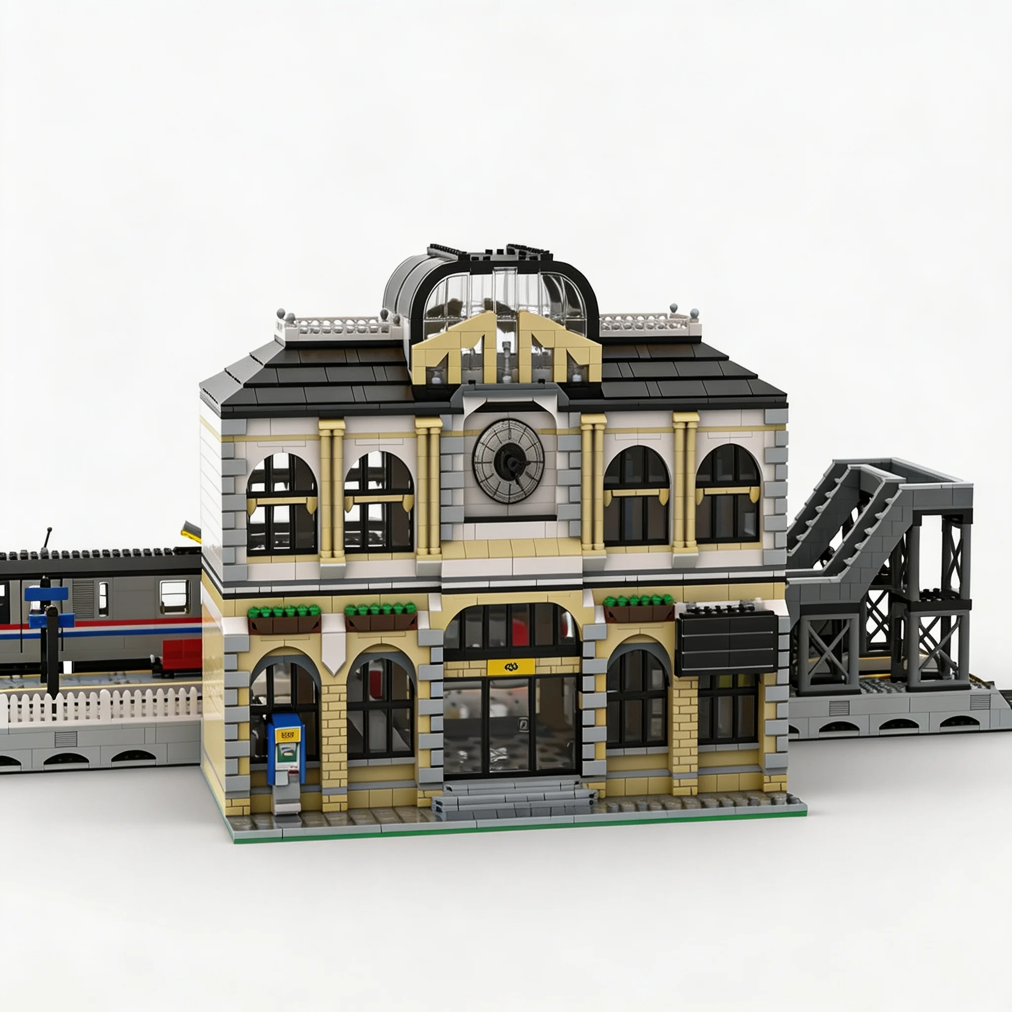 5076pcs MOC Modular Buildings Grand Central Modular Train Station & Platform Expansion Model Building Blocks Christmas Gift Toys