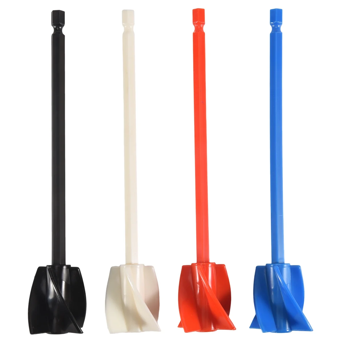 A06K 4Pack Resin Mixer Paddles,Epoxy Mixer Attachment for Drill, Reusable Paint Mixer,for Epoxy Resin,Ceramic Glaze,Silicone view 2
