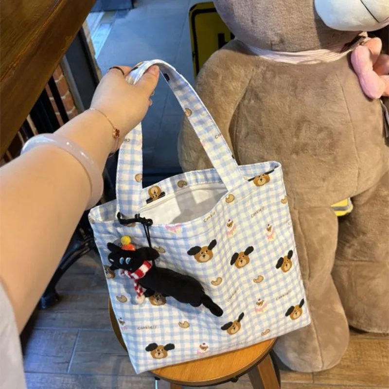 

Sweet Hello Kitty Anime Kawaii Sanrio Fashion Canvas Bag Cute Cartoon Commuter Makeup Bag Fashionable Gifts Toys for Girls