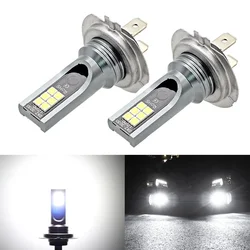 차량용 고출력 자동 헤드라이트 LED DRL 전구 키트, H7 전구 키트, 55W 매우 밝은 6000K 백색 LED 조명