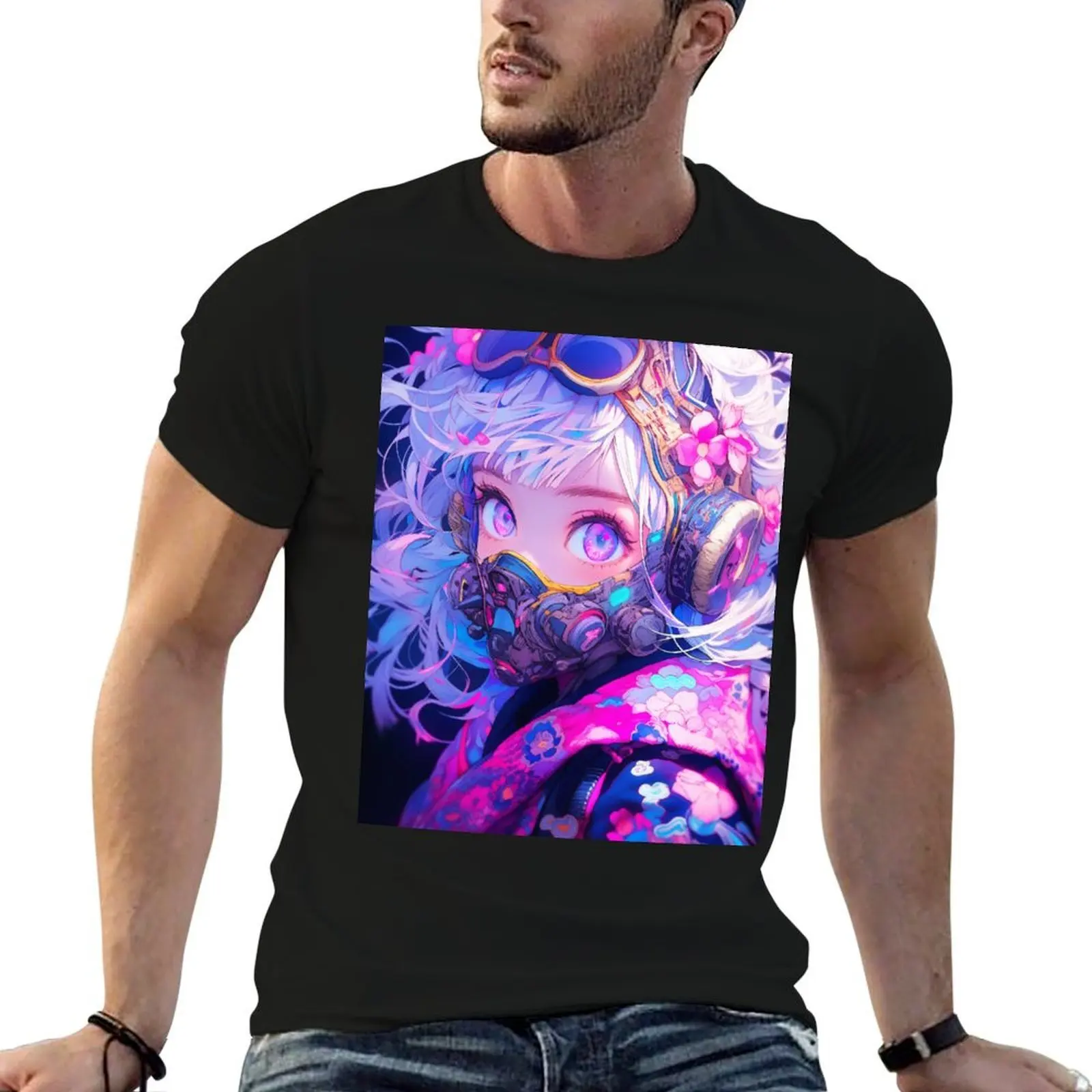 

Anime cyberpunk girl T-Shirt t shirts for man cotton soft t shirt for man 100 percent cotton T-Shirt