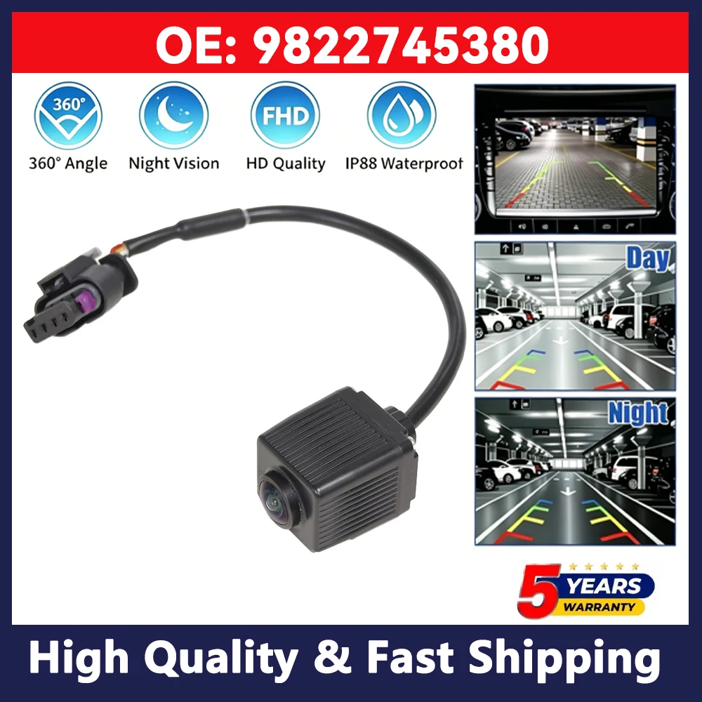 Panoramic Rear Vision Camera 9822745380 Fit Peugeot 208 II 2008 II 508 II Citroen DS3 DS7 Crossback Parking Monitor Replacement