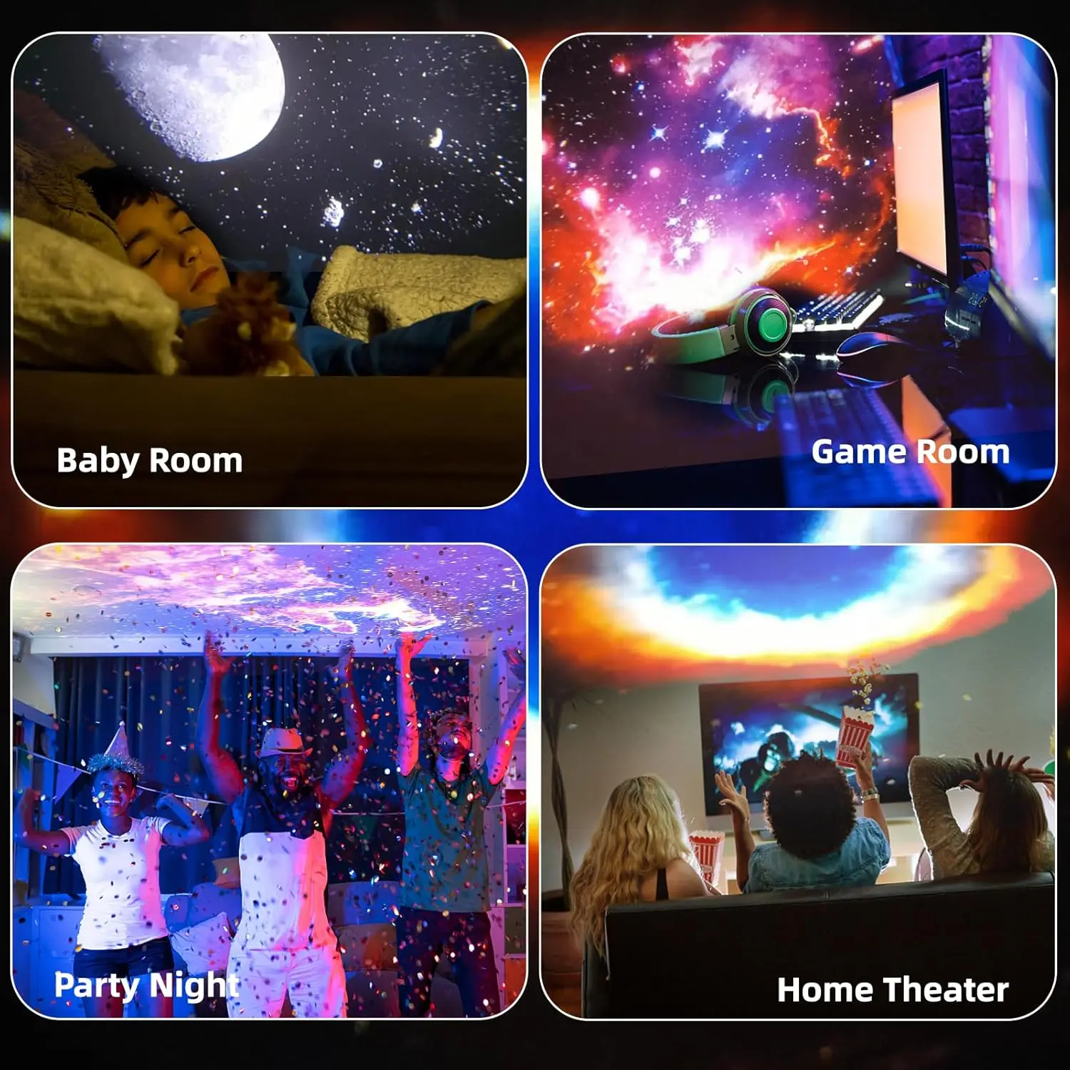 Rocket Astronaut Galaxy Projector Night Light and 13 in 1 Film Sky Projector 360° Rotating Planetarium Projector Light Kids Gift