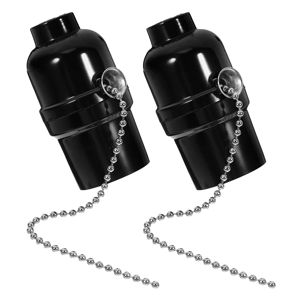 

2 шт. патронов для лампы E26 с цепочкой, металлический винтажный держатель для лампочек, прочная резьбовая конструкция для настольных и напольных ламп