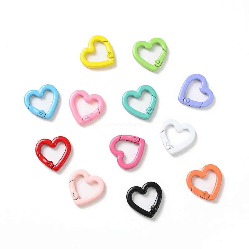 1Pcs 22mm Heart Shaped Carabiner Hook Ring Keychain Keyrings for DIY Jewelry Making Supplies Connector Buckles Accessories image 3