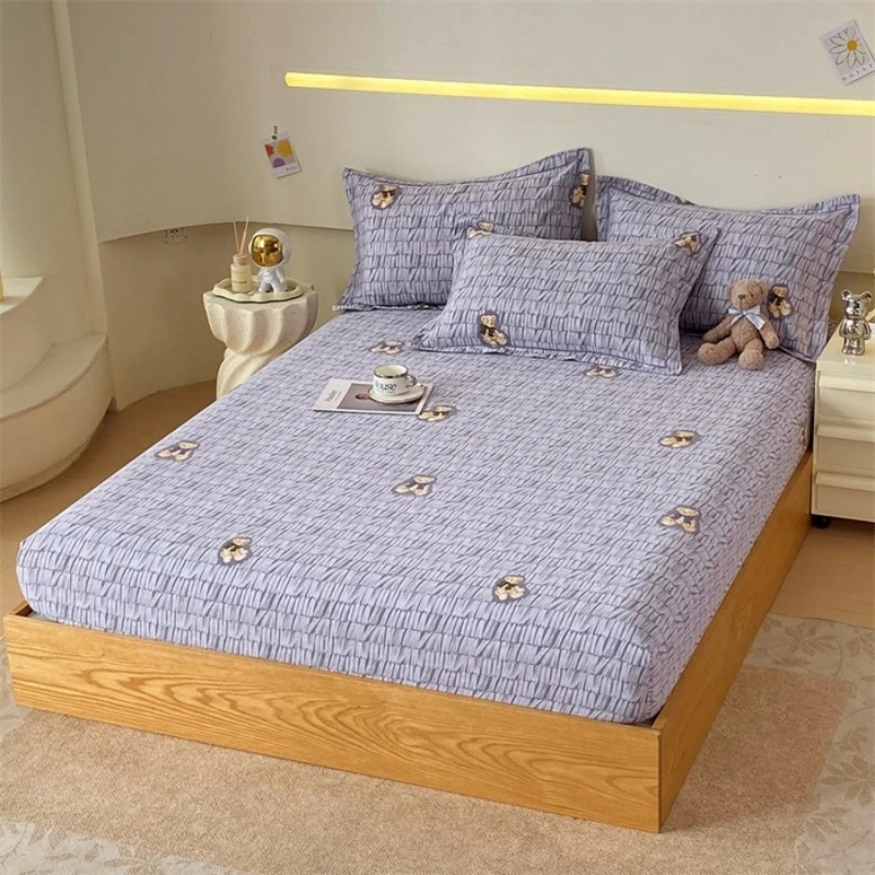 

Cotton pure cotton polished printed mattress household student dormitory protective cover