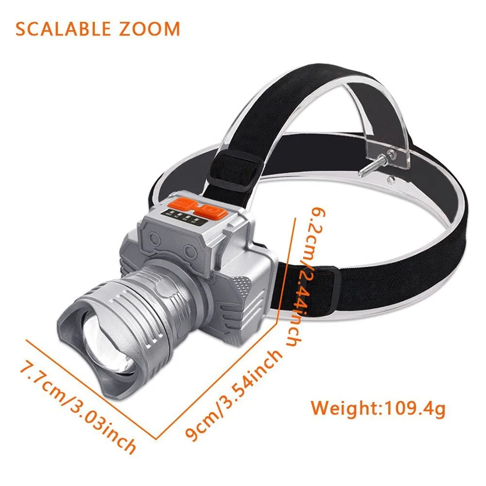 Lightweight LED Head Light Rechargeable Torch For Outdoor Activities Camping Hiking Fishing Night Walking Safety Gear