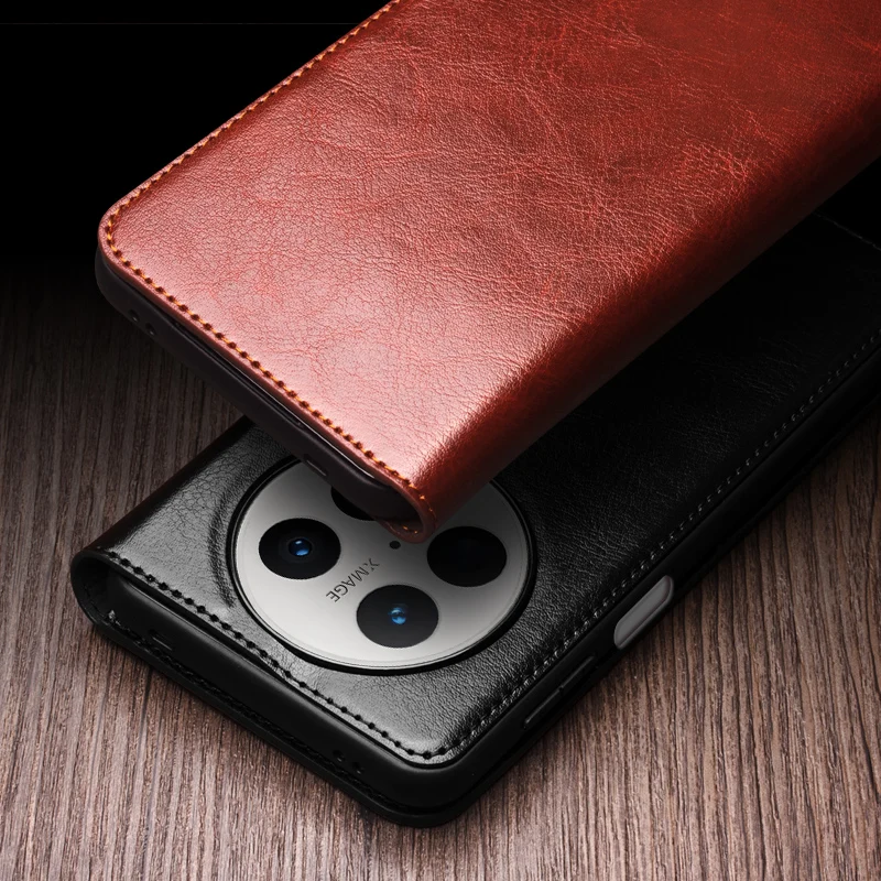 Classic cowhide Flip Leather Many Card Slot Wallet Protective Cover For Huawei Mate 70 Fall prevention Phone Case For Mate70