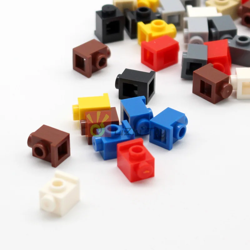 50pcs MOC Brick Parts Compatible 4070 Brick Modified 1x1 with Headlight Classic Piece Building Block Toy Accessory