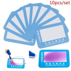 10Pcs/set Anti Blue Light Purple Test Card For Glasses Reusable Polarized Test