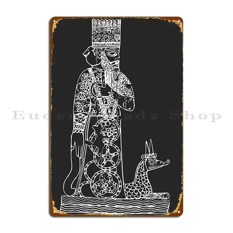 Marduk Tiamat Mesopotamian Assyrian Sumerian Art Vintage Metal Plaque Poster Living Room Personalized Cave Tin Sign Poster