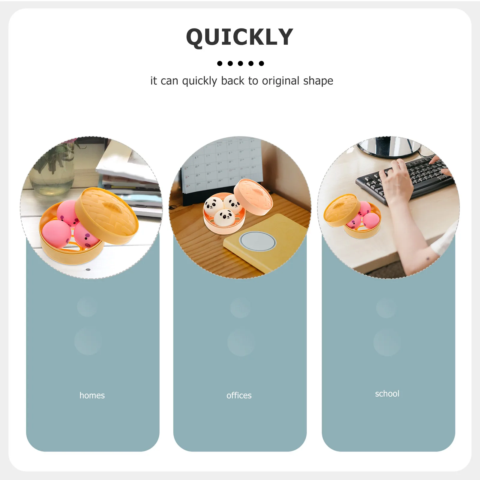 

2 Sets Squeeze Toys Simulation Bun Shape Panda Random Steamed Trick Props Resilient Stretchy