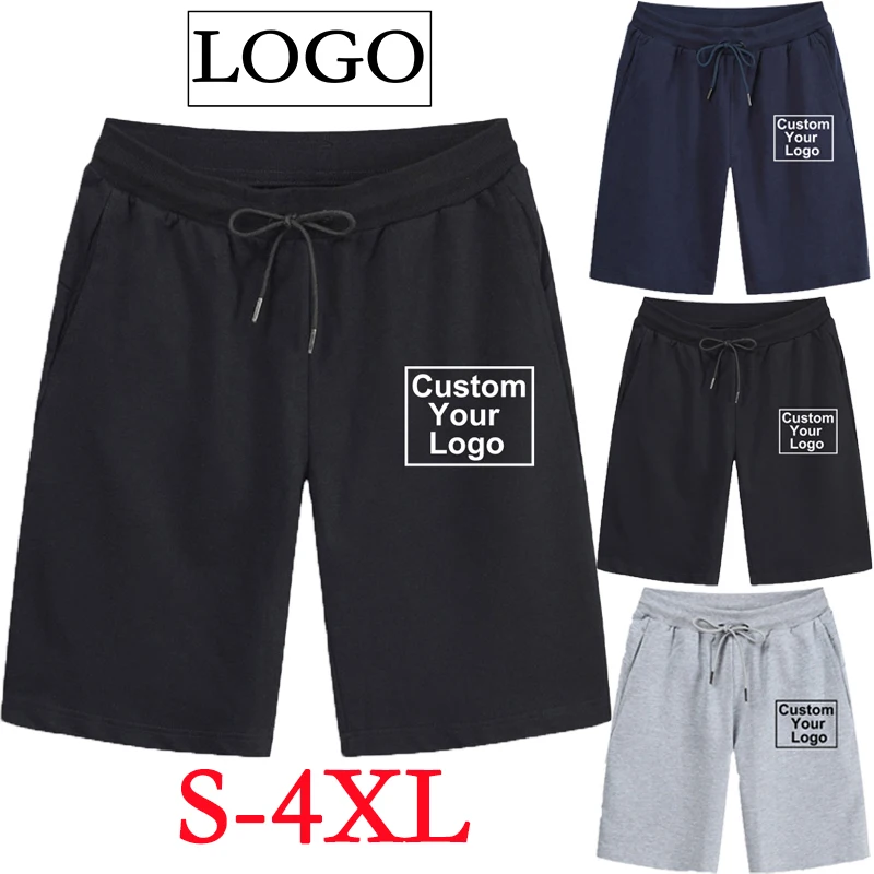 Customized logo Mens Sports Pocket Solid Drawstring Board  Beach Short Pants Shorts Summer Thin Trousers Pocket Loose Sweatpants