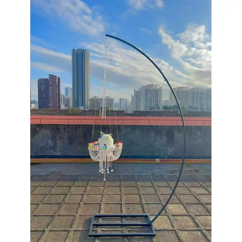 

Luxury Crystal Chandelier Cake Tower Trays Cake Stand Acrylic Table Centerpieces Wedding Bouquet Flower Display Arch