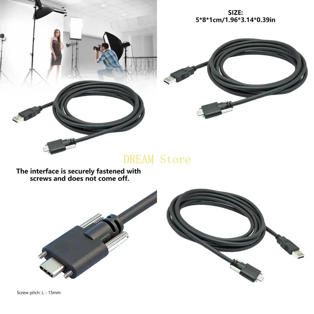 Reinforced USB3.0 to Type C Cable with Threaded Lock USB C Cable for Industrial Best Sale