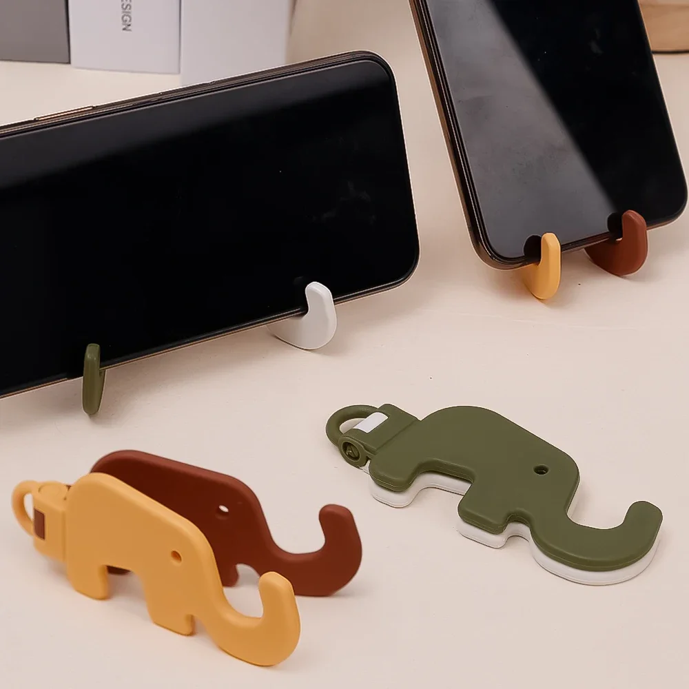 Foldable Cell Phone Holder Elephant Desktop Mobile Phone Tablet Stand Mount Keychain Pendant Portable Mini Kickstand Holders