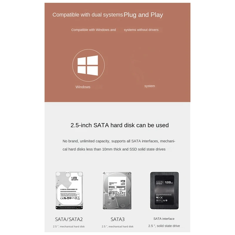 2.5 amaran SATA3 vers USB3. 1 SSD Solide Mécanique Notebook Disque Dur Box Type-C3.1 Mobile Stockage Disque Dur Box