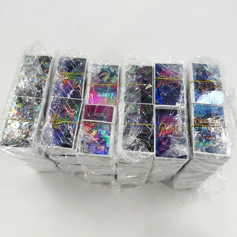 Free Shipping Wholesale Customize Printing Deco Reusable Fashion Holographic Adhesive Stickers Die Cut Waterproof Rainbow Labels