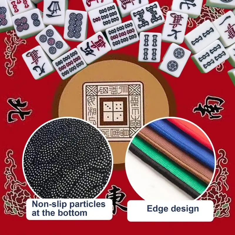 Mahjong Table Mat Anti-Slip Thickened Mahjong Table Cover 80x80cm Mahjong Accessories Board Game Table Protector for Mahjong