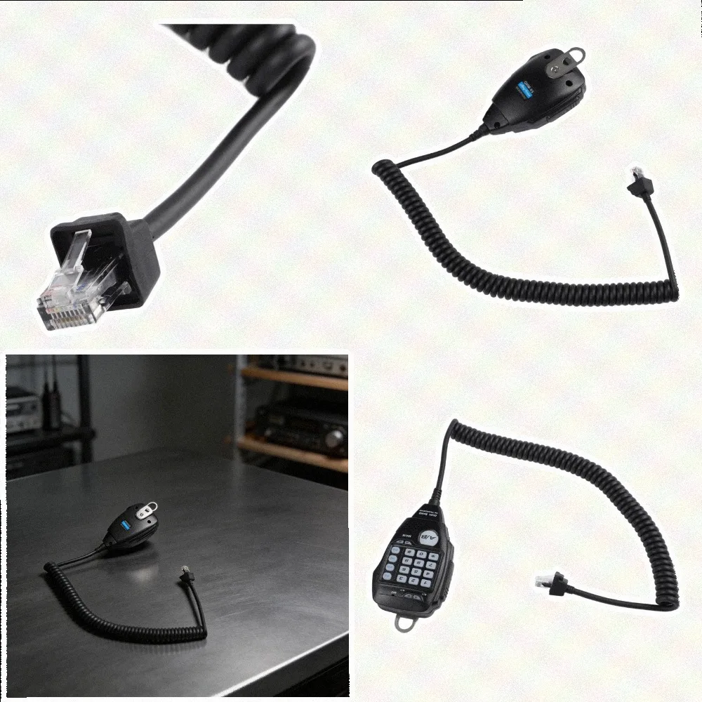 Car Radio Accessory Speaker Microphone Collar Or Shoulder Mount UHF 400-490MHz Reinforced Cable Generator Black